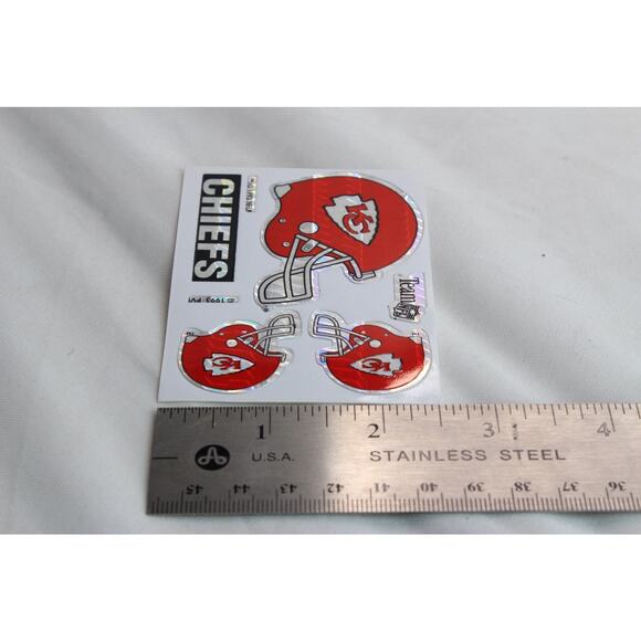 Kansas City Chiefs Vending Machine NFL Stickers Football Helmet Prism 1993 New - Picture 2 of 4